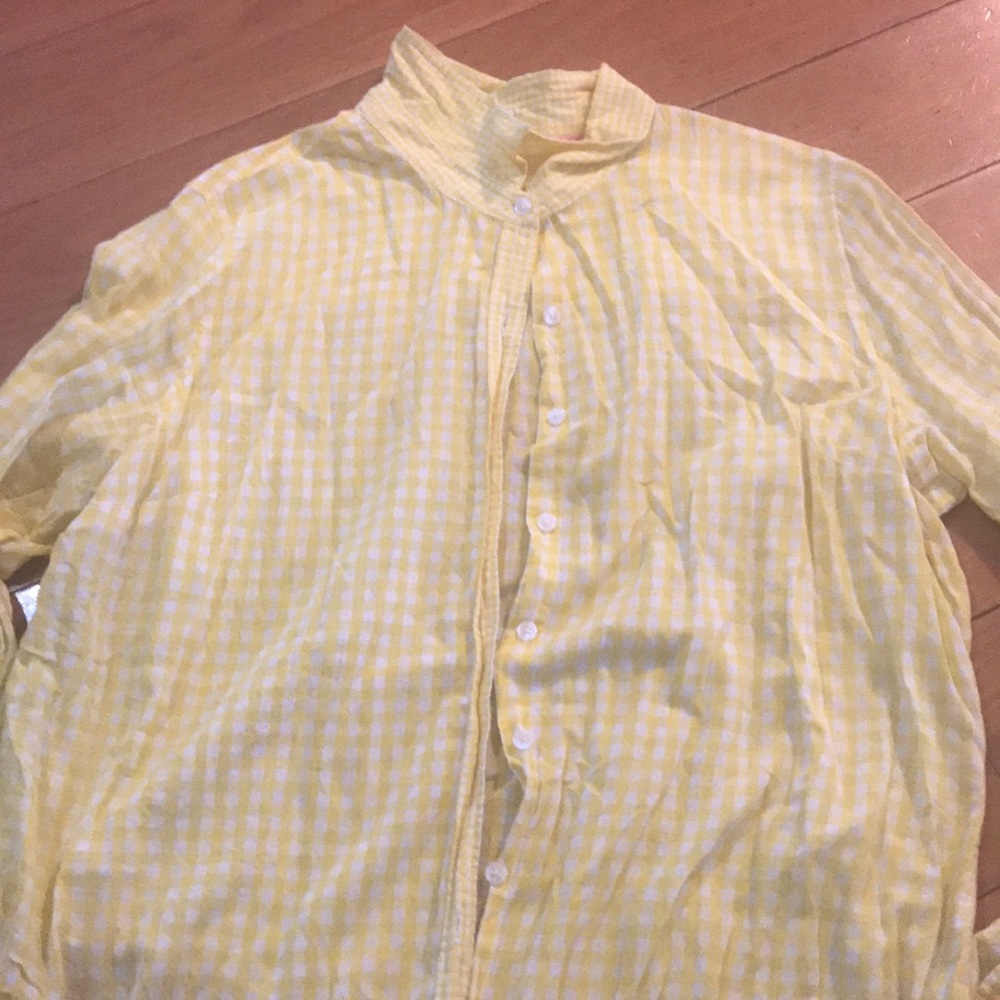 Yellow gingham top